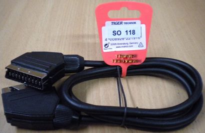 Vivanco 21-pol SCART Kabel 1,2m Stecker-Stecker für Video TV DVD DVB-T *so118