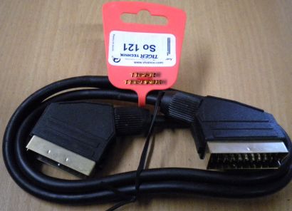 Vivanco 21pol SCART Kabel 1,2m vergoldet Stecker-Stecker Video TV DVD*so121