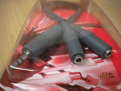 Teccus by Vivanco Audio Y Adapter 0,2m Klinke Stecker auf 2x Buchse 3.5mm* so147