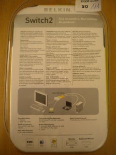 Belkin Switch2 Monitor USB KVM Switch für PC + Fernbedienung TOP Qualität*so171