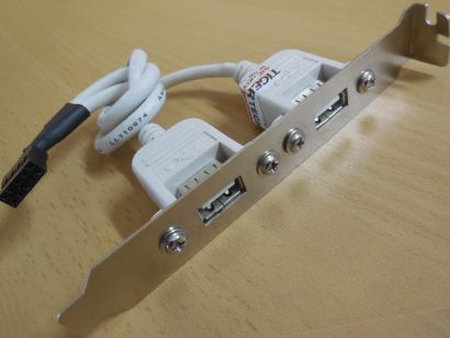 2 Port USB 2.0 Anschluss Slotblende Slot Blende Slotblech USB bracket* pz50