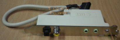 MSI Audio Video Slotblende Bracket Panel SPDIF Cinch 2x 3,5mm RR RL Klinke* pz51