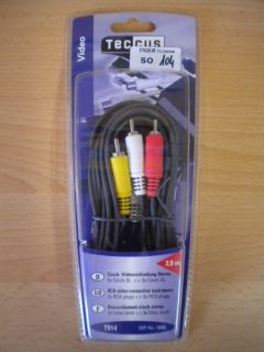 Teccus Chinch Kabel Stereo 2m für DVD Video 3x Chinch St. - 3x Chinch St. *so104