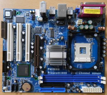 ASRock P4i65G Rev1.01 Mainboard +Blende Sockel 478 AGP DDR VGA Audio SATA* m234
