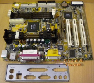 Biostar M6VBE-A Ver. 1.1 Mainboard 2x Seriell 1x Parallel + Blende* m242