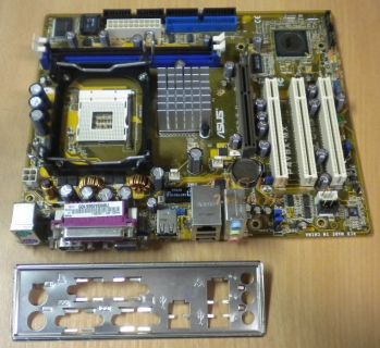 Asus P4V8X-MX Rev. 3.00G Mainboard Sockel 478 AGP PCI LAN VGA + Blende* m263