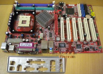 MSI 865PE Neo Mainboard MS-6742 Ver. 1 Sockel 478 AGP PCI 2x + Blende* m274