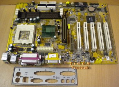 Biostar M6VCG Rev. 1.2 Mainboard So. 370 AGP AMR PCI 2x Seriell + Blende* m281