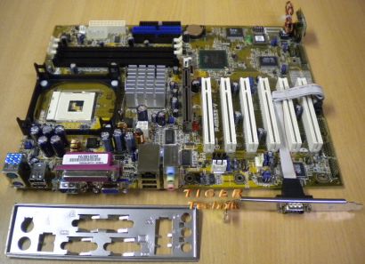 Asus P4B533-V Rev. 1.01 Mainboard Sockel 478 AGP PCI VGA LAN + Blende* m284