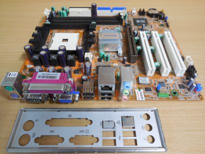 Leadtek WinFast 760M02-GX-6LRS Mainboard +Blende Sockel 754 AGP VGA LAN Aud*m290