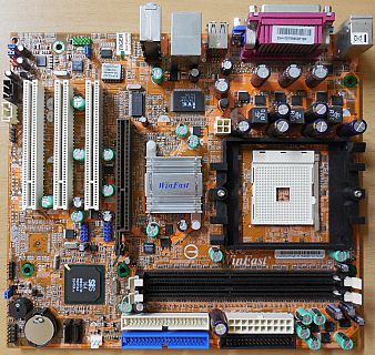 Leadtek WinFast 760M02-GX-6LRS Mainboard +Blende Sockel 754 AGP VGA LAN Aud*m290