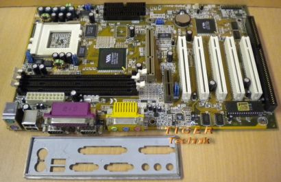 Tekram P5M3-A+ Rev. 1.01 Mainboard Sockel 7 AGP AMR PCI ISA + Blende* m296
