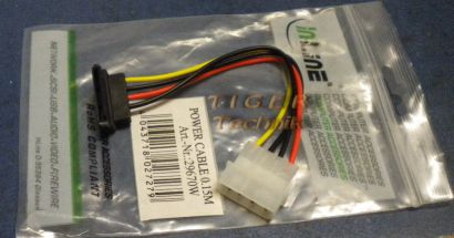 InLine SATA Stromadapterkabel 4pol - SATA gewinkelt 15cm art29670W* pz704