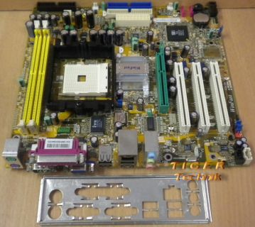 Leadtek WinFast 760M01-GX-6LRS Mainboard Sockel 754 AGP PCI + Blende* m348