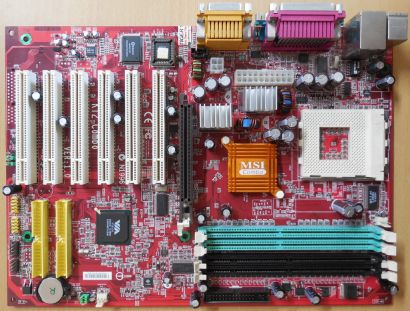 MS-6764 Ver1.0 KT2 Combo Mainboard +Blende Sockel A 462 DDR SDRAM LAN Audio*m350