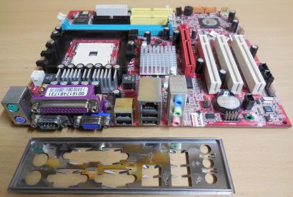 MSI K8MM3-V MS-7181 Ver 2.0 Mainboard +Blende Sockel 754 VGA Sound LAN AGP* m351