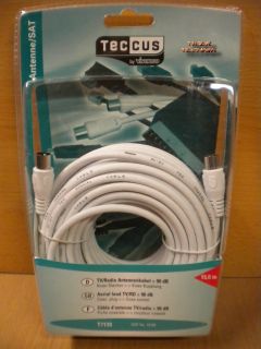 Teccus by Vivanco TV Radio Antennenkabel 90db Koax-Stecker- Koax-Ku 15m* so186