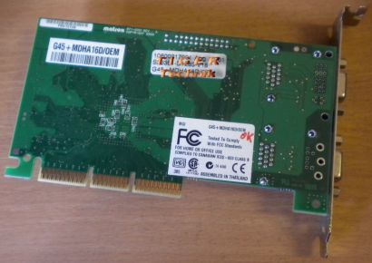 Matrox G450 G45+MDHA16D Grafikkarte AGP 16MB Dual Head VGA* g15