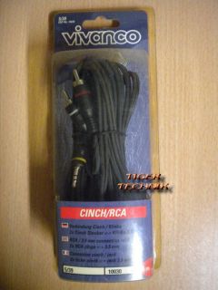 Vivanco Cinch Klinke 5m Kabel Verbindung 2x Cinch Stecker Klinke 3,5mm* so257