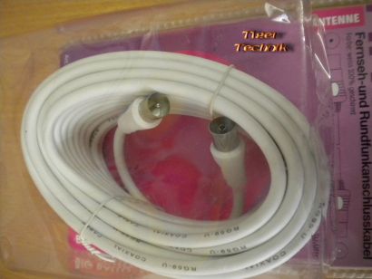 BigBalloon TV/Radio Antennenkabel weiß Koax-St. - Koax-Kupplung 10m *so267