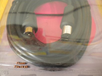 BigBalloon TV/Radio Antennenkabel schwarz Koax-St. - Koax-Kupplung 5m *so270