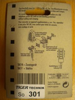 Schwaiger Schnellbaustecker TAE 6 N mit Knickschutz ohne Löten und Crimpen*so301