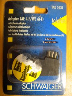 Schwaiger Telefon Adapter TAE-F auf Western zum Anschluss von Telefon *so303