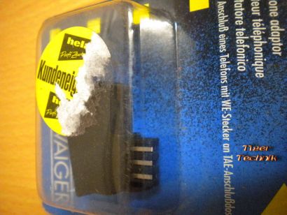 Schwaiger Telefon Adapter TAE-F auf Western zum Anschluss von Telefon *so303