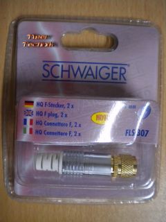 2 Stück Schwaiger High Quality F-Stecker 7mm Durchmesser HDTV *so307