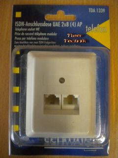 Schwaiger TDA 1339 Aufputz ISDN Anschlussdose UAE 2x8 (4) Western RJ45 *so314