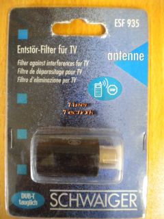 Schwaiger ESF 935 Entstör-Filter für TV DVB-T tauglich 5-862MHz 935-960MHz*so324