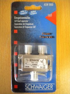 Schwaiger ASW 800 SAT Einspeiseweiche digital DVB-T tauglich 5-2400MHz *so327