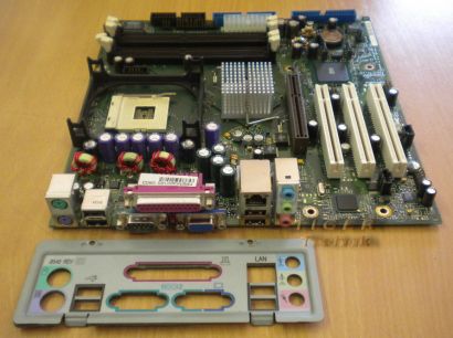 FSC D1561-A21 GS1 Mainboard mit Blende * So 478 SATA VGA LAN Audio USB2.0 m110