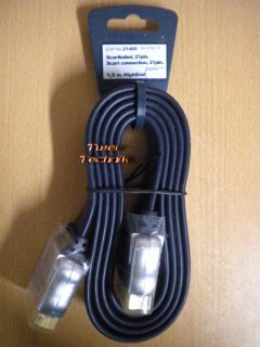 Vivanco HighEnd SCART Kabel flach 1,5m Stecker-Stecker Video TV DVD DVB-T* so335