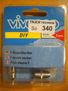 Vivanco DIY SAT F-Verbinder Doppelbuchse 2x Stück aus Metall hohe Qualität*so340