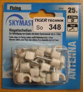 Skymaster 25x Nagelschellen zum Festverlegen von Koaxialkabeln bis 7mm *so348