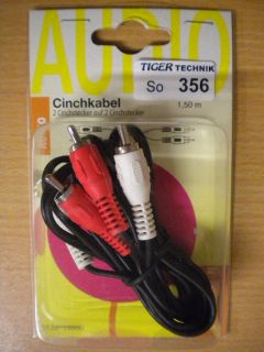 BigBalloon Audio Cinch Kabel 1,5m 2x Cinch Stecker auf 2x Cinch Stecker* so356