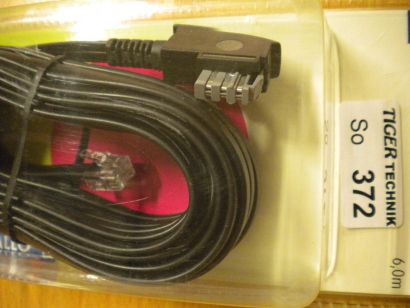 BigBalloon FAX Modem Kabel 6m Länge TAE-N Stecker - RJ11 Western 6/6 *so372
