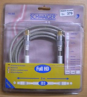 Schwaiger HQ Empfängeranschlusskabel 110db FullHD Kabel 3m Koax St.-Ku.*so379