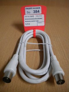 Vivanco TV/Radio Antennenkabel 75 Ohm Koax-Stecker - Koax-Kupplung 1,5m *so384