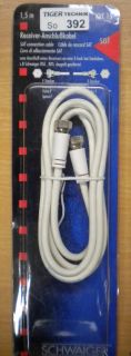 Schwaiger Receiveranschlusskabel SAT Kabel weiß 1,5m F-Stecker - F-Stecker* so392