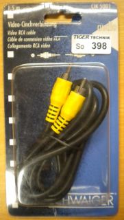 Schwaiger Cinch Video Kabel Koax Composite 1,5m Cinch Stecker - Stecker* so398
