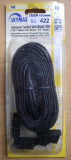 Skymaster Telefon Kabel Modular 10m +Adapter Telekom Siemens International*so422