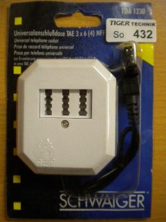 Schwaiger TDA1230 TAE Erweiterung TAE-F auf 3-fach Dose N F F Aufputz Dose*so432