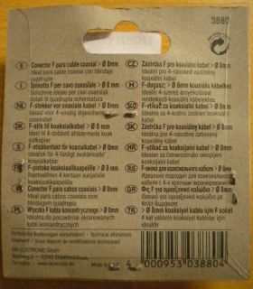 4x Skymaster F-Stecker für Koaxialkabel > 8mm Durchmesser * so435