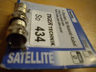 2x Skymaster F-Stecker für Koaxialkabel > 7mm Durchmesser * so434