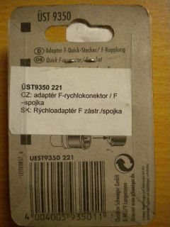 Schwaiger ÜST 9350 Adapter F-Stecker Quick - F-Kupplung * so438