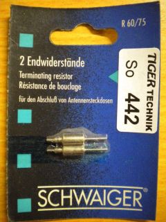 2x Schwaiger Endwiderstände 75Ohm für den Abschluss von Antennensteckdosen*so442