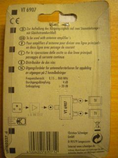 Schwaiger VT 6907 SAT Ausgangsverteiler 2 fach für Antennen-Verstärker* so444