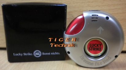 Lucky Strike rundes Feuerzeug mit 2 Flammen !! aus Metall NEU OVP* so900